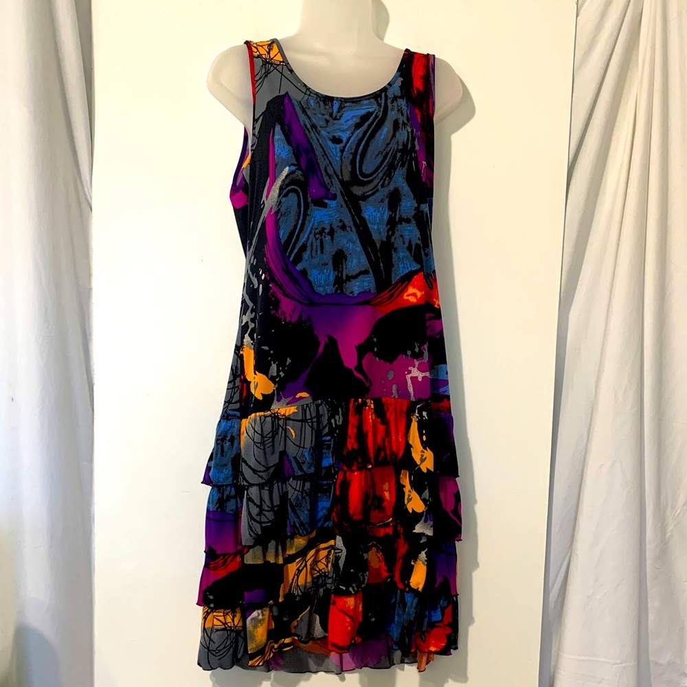 Peter Nygard Vibrant Abstract Midi Dress